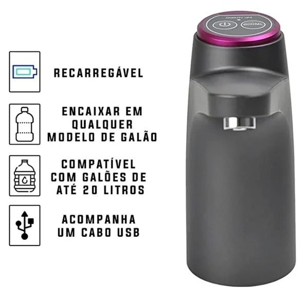 Dispensador recarregável USB premium (2 botões)