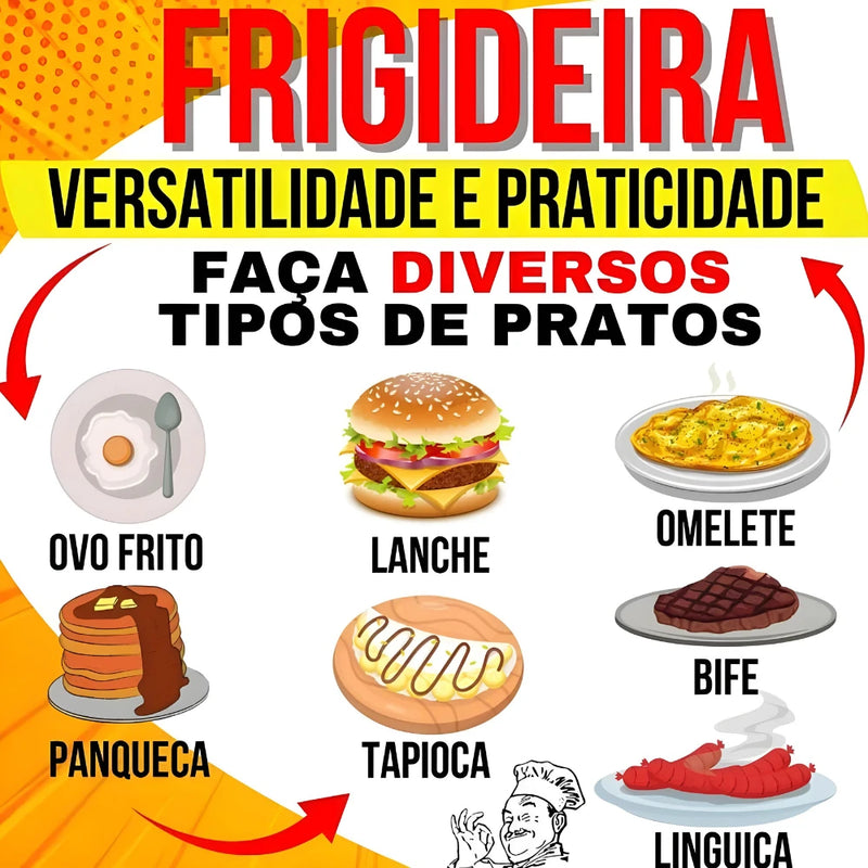 Frigideira antiaderente com 3 divisórias