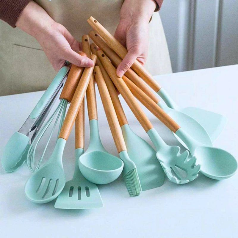 Jogo de Cozinha Kit C/12 Peças de Silicone - Utensílios para Cozinha