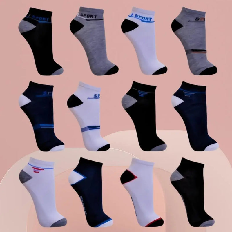 Kit 12 Pares Meia Bengala Soquete Curto Esportivo Adulto