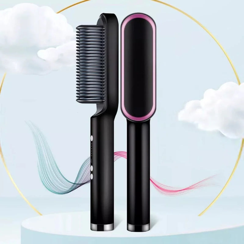 Escova De Cabelo 3 em 1 Elétrica com Pente De Aquecimento Para Alisadorc