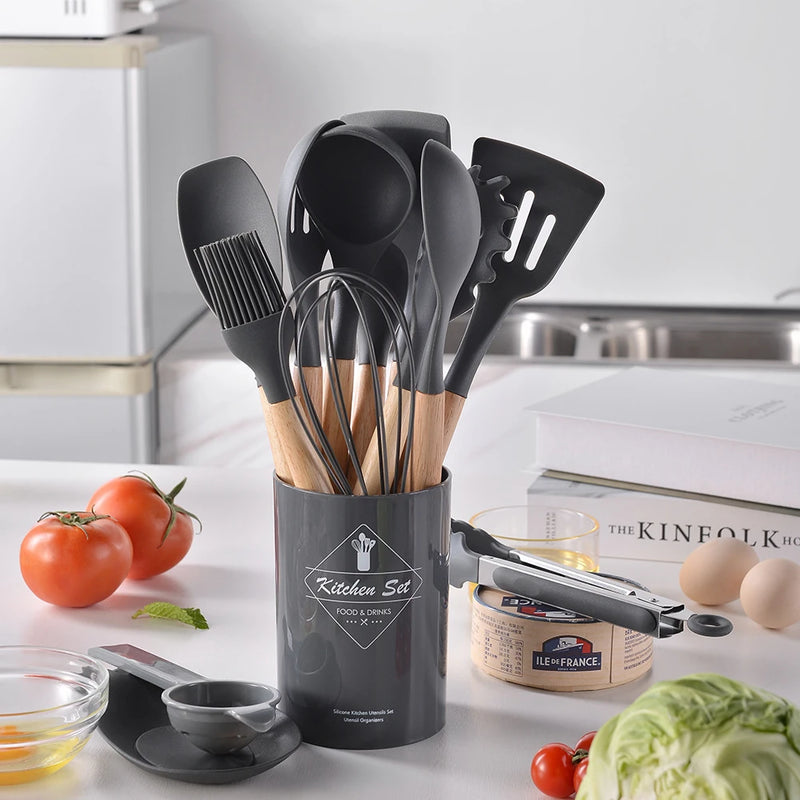 Jogo de Cozinha Kit C/12 Peças de Silicone - Utensílios para Cozinha