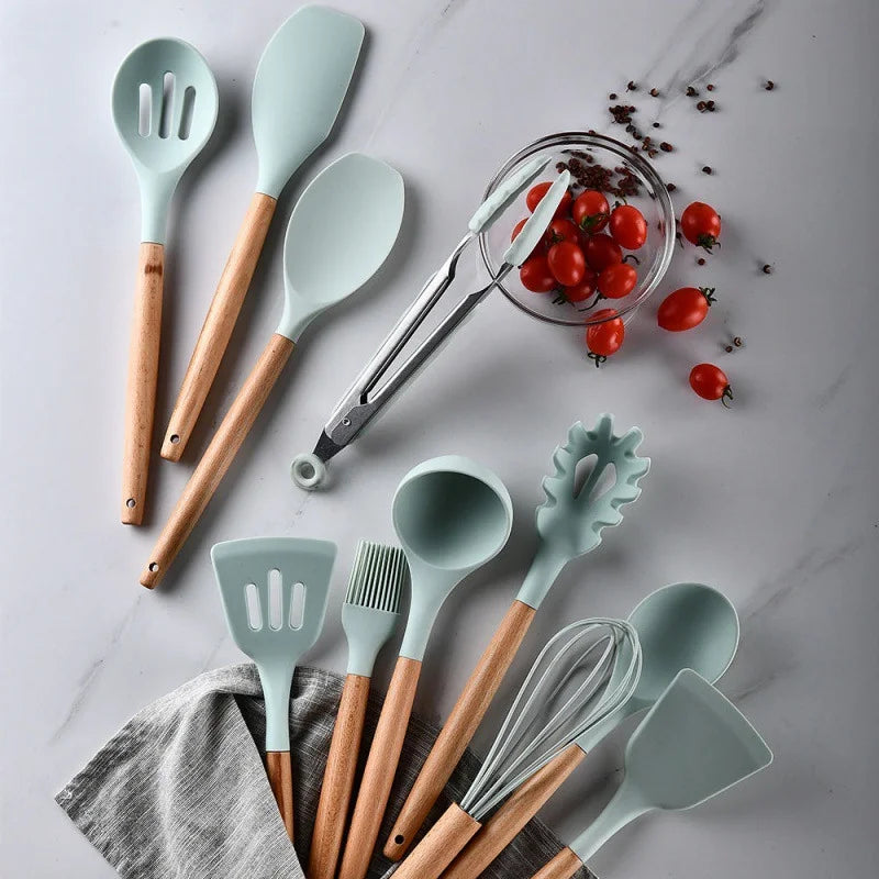 Jogo de Cozinha Kit C/12 Peças de Silicone - Utensílios para Cozinha