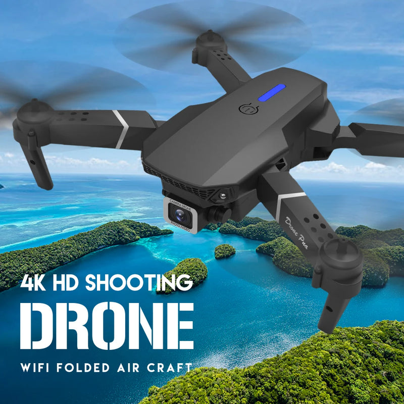Drone profissional E88 WIFI FPV grande angular HD 4K 1080P