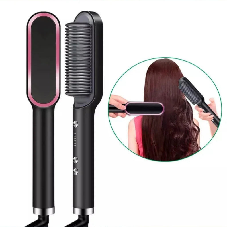 Escova De Cabelo 3 em 1 Elétrica com Pente De Aquecimento Para Alisadorc