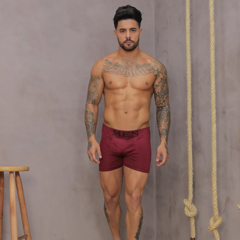 Kit com Cuecas Boxer Masculinas de Microfibra Sem Costura