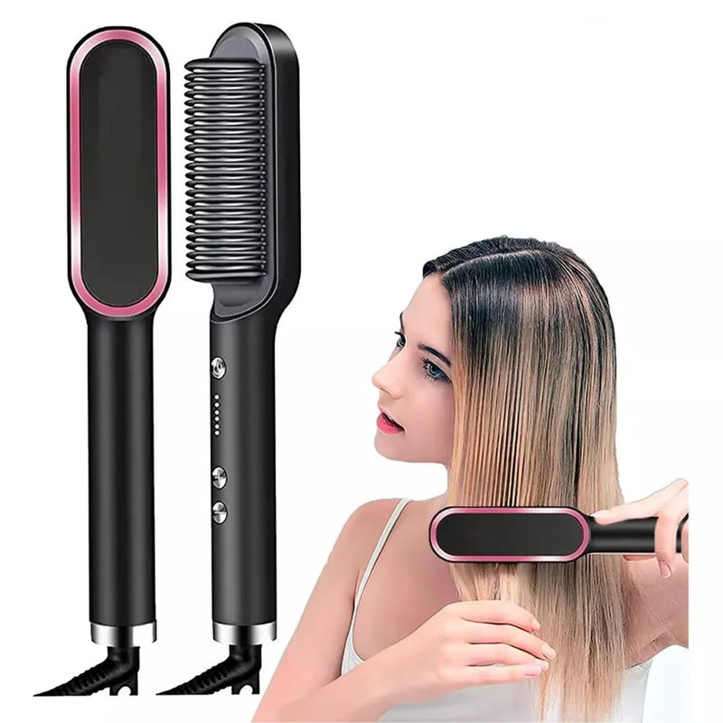 Escova De Cabelo 3 em 1 Elétrica com Pente De Aquecimento Para Alisadorc