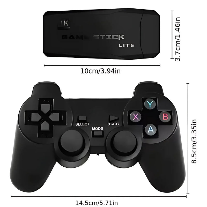 Videogame 4K Stick com 20.000 jogos retrô clássicos + 2 controles sem fio