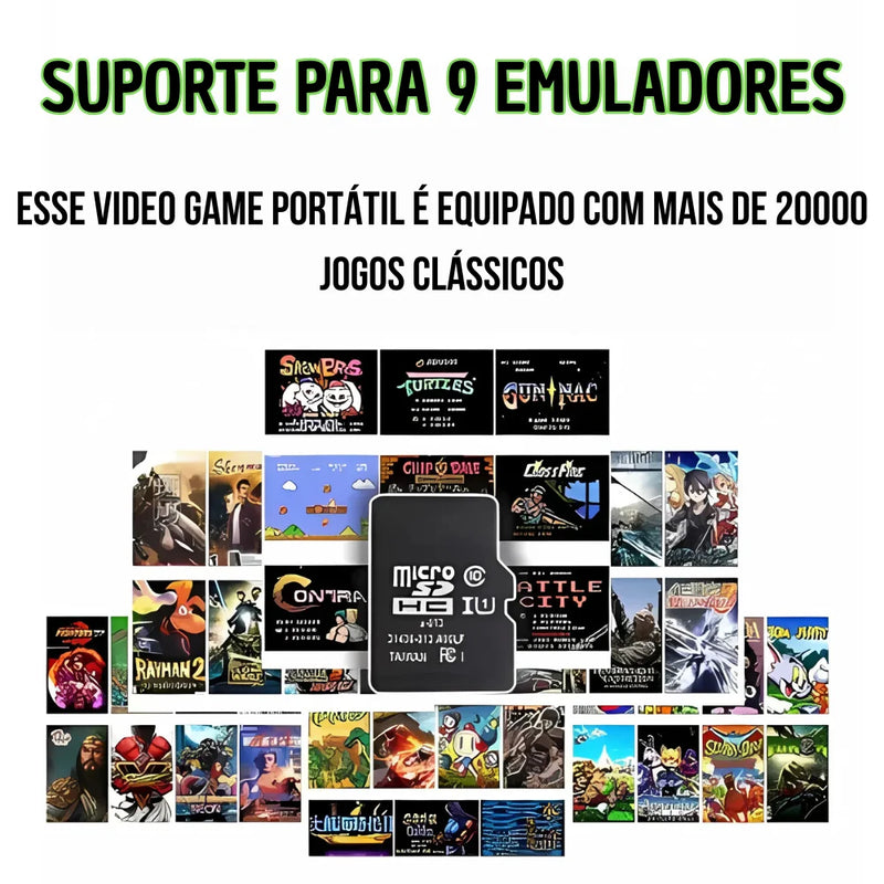 Videogame 4K Stick com 20.000 jogos retrô clássicos + 2 controles sem fio