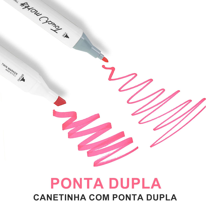 Caneta marcadora dupla Oely 24/36/48/60/80 cores