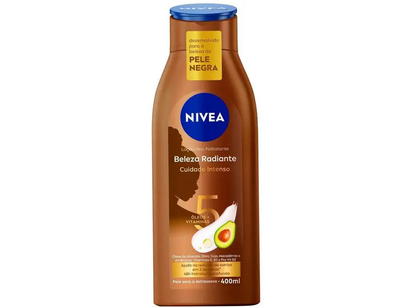 Creme Hidratante Corporal para Peles Secas Nivea Beleza Radiante Cuidado Intenso 400ml